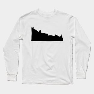 Chamois silhouette mountains Long Sleeve T-Shirt